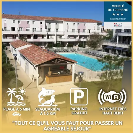 Le Bleu Camargue - T3 En Duplex Classe 3 Etoiles - Arrivee Autonome - Piscine Privative A La - Parking Gratuit - Wifi Fibre - Animaux Acceptes - Ideale Famille Couple Teletravail Appartement *