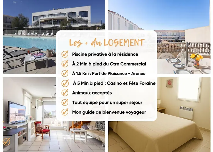Le Bleu Camargue - T3 En Duplex Classe 3 Etoiles - Clim - Arrivee Autonome - Piscine Privative A La - Parking Gratuit - Wifi Fibre - Animaux Acceptes - Ideale Famille Couple Teletravail Διαμέρισμα *